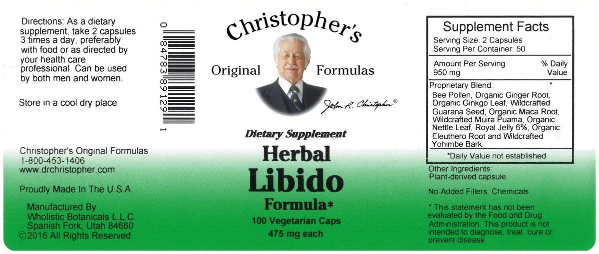 Christopher&#39;s Original Formulas Herbal Libido 100 VegCap