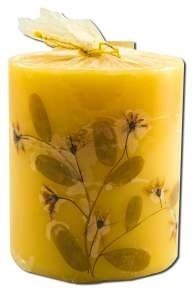 Auroshikha Candles &amp; Incense 3 in Pillar (2-3/4 in x 3 in) Flower Candles Patchouli 1 Candle