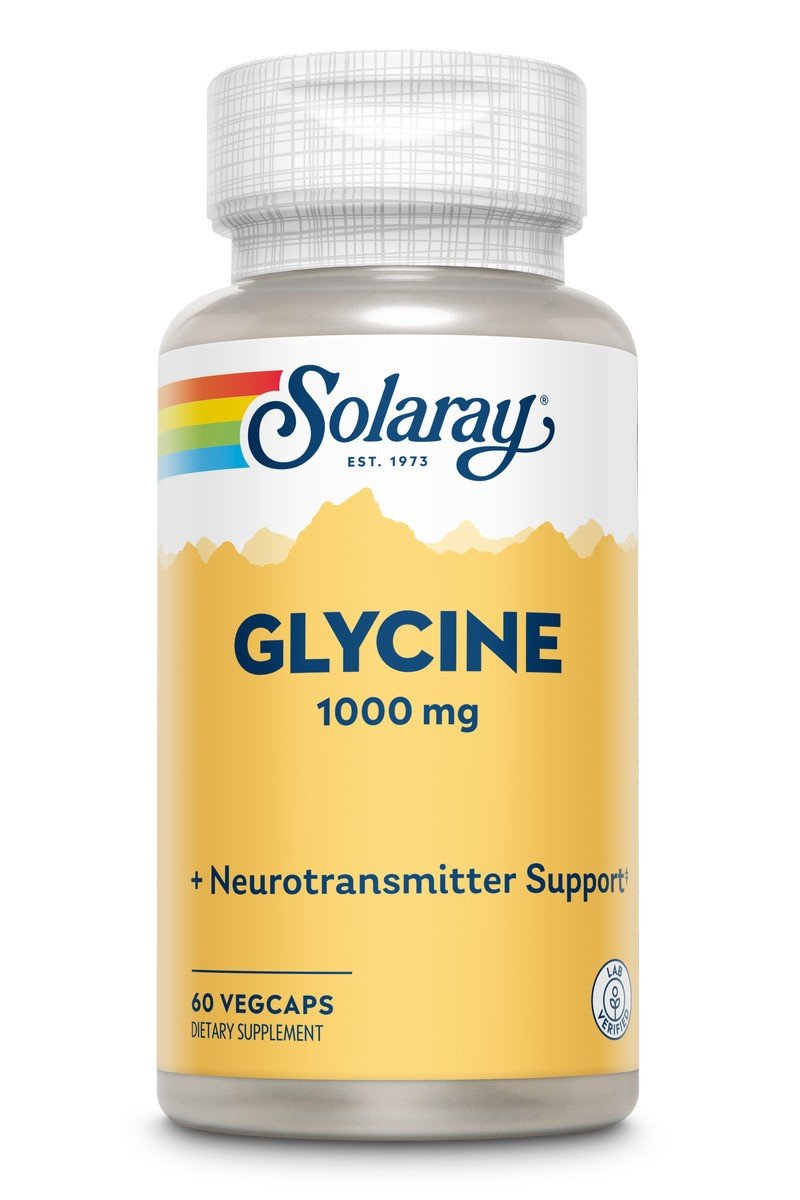 Glycine | Solaray | Neurotransmitter Support | Dietary Supplement | 60 VegCaps | Capsules | VitaminLife