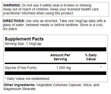 Solaray Glycine Free Form 1,000 mg 60 VegCap