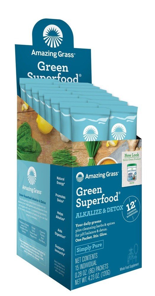 Amazing Grass Alkalize &amp; Detox Green Superfood 15 Packets Box