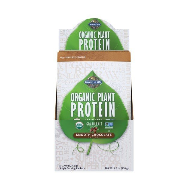 Garden of Life Organic Plant Protein Smooth Chocolate 5-1 oz (28g) Packets Box