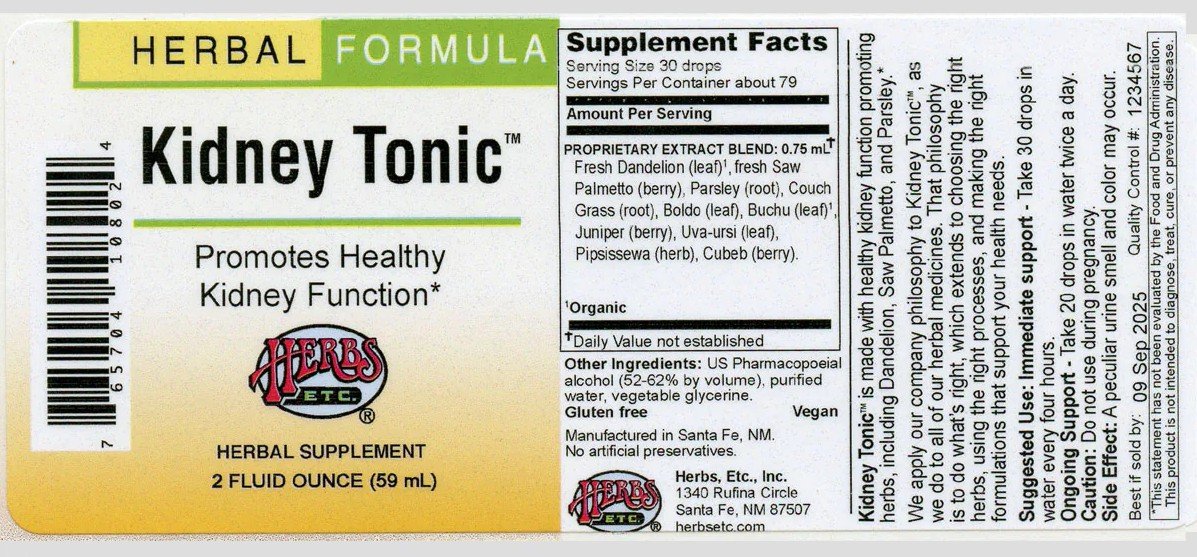 Herbs Etc Kidney Tonic 2 oz Liquid