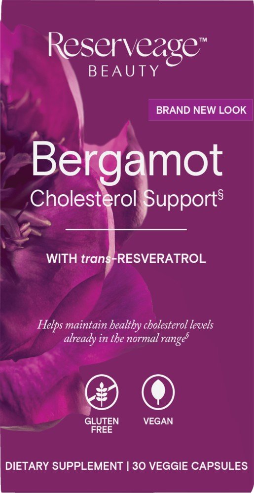 Bergamot | Reserveage Beauty | trans-Resveratrol | Helps Maintain Cholestorol Levels Already In the Normal Range | Gluten Free | Vegan | Dietary Supplement | 30 VegCaps | Capsules | VitaminLife
