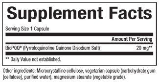 Natural Factors BioPQQ 20mg 30 VegCap