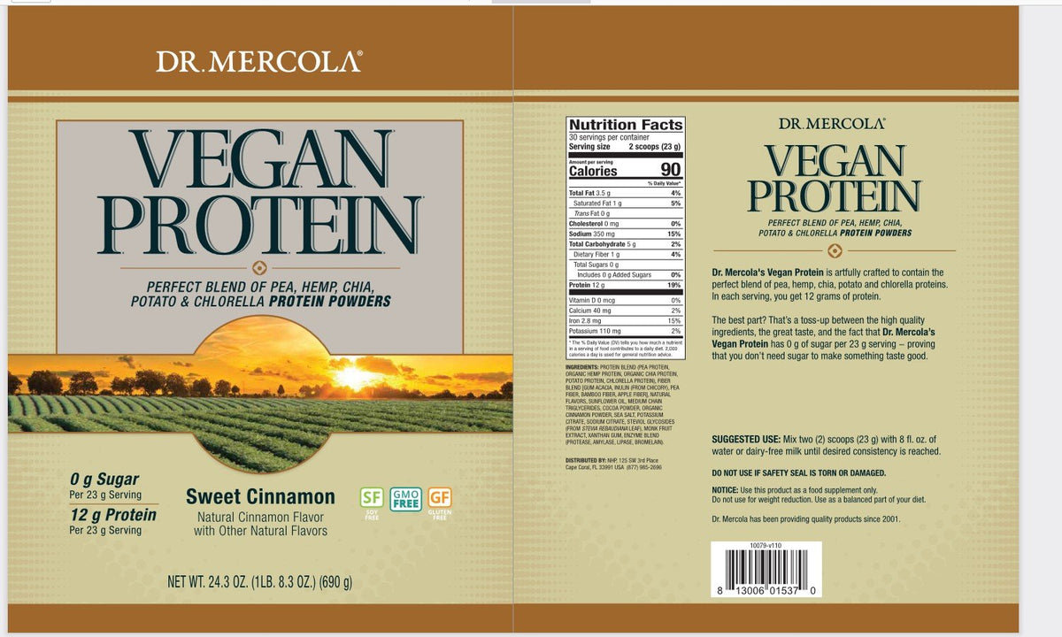 Dr. Mercola Vegan Protein Cinnamon 1.5 lbs Powder