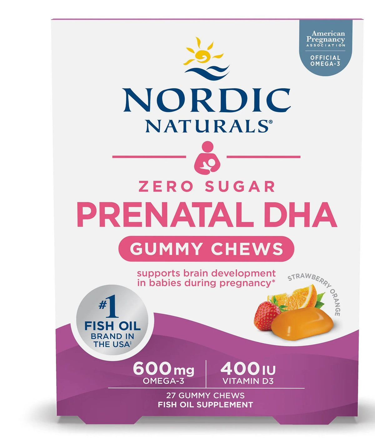 Nordic Naturals Naturals-Zero Sugar Prenatal DHA Gummy Chews 27 Gummy