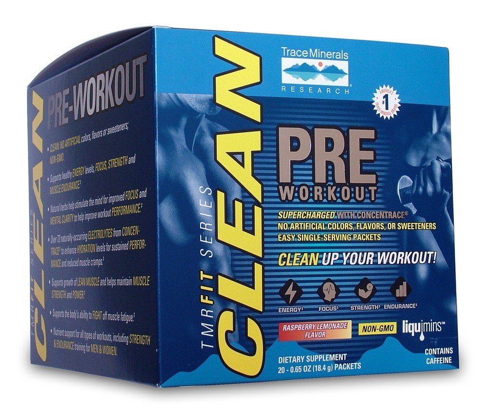 Trace Minerals TMRFit Clean Series Pre Workout 20 packets Box