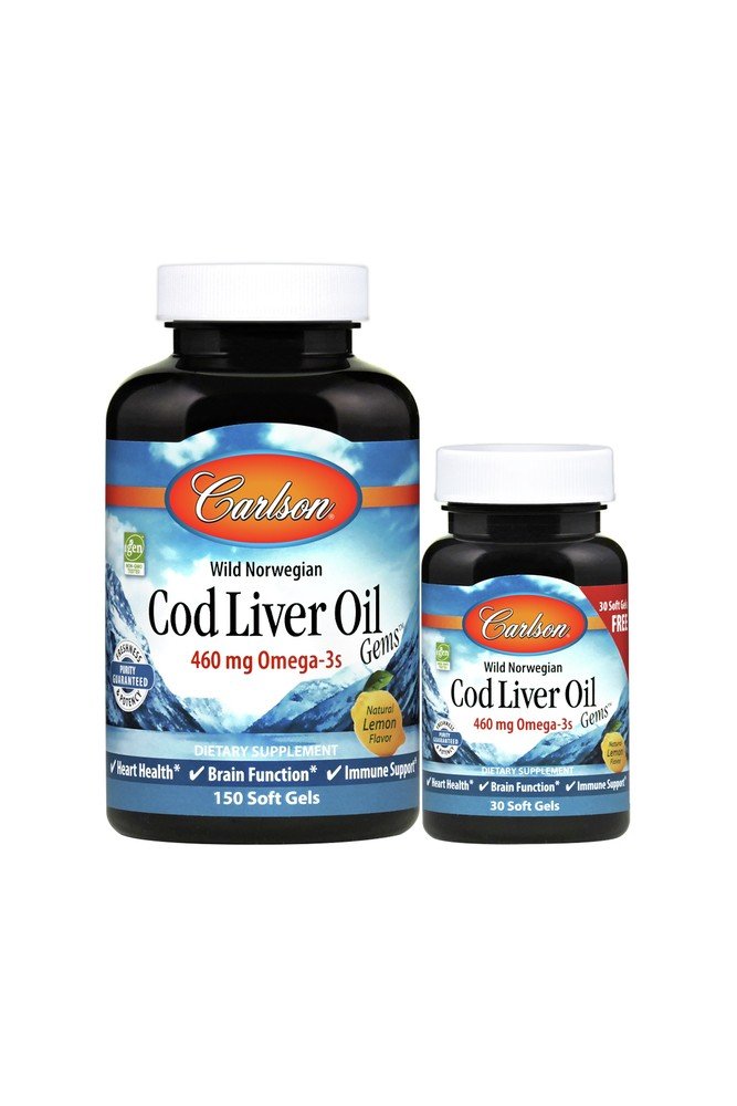 Carlson Laboratories Cod Liver Oil Lemon Bonus Pack 150+30 Softgel