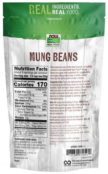 Now Foods Mung Bean Sprouts 1 lb Bag