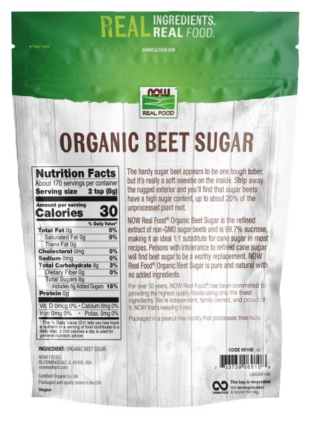 Now Foods Beet Sugar(Non-GMO) 3 lbs Granules