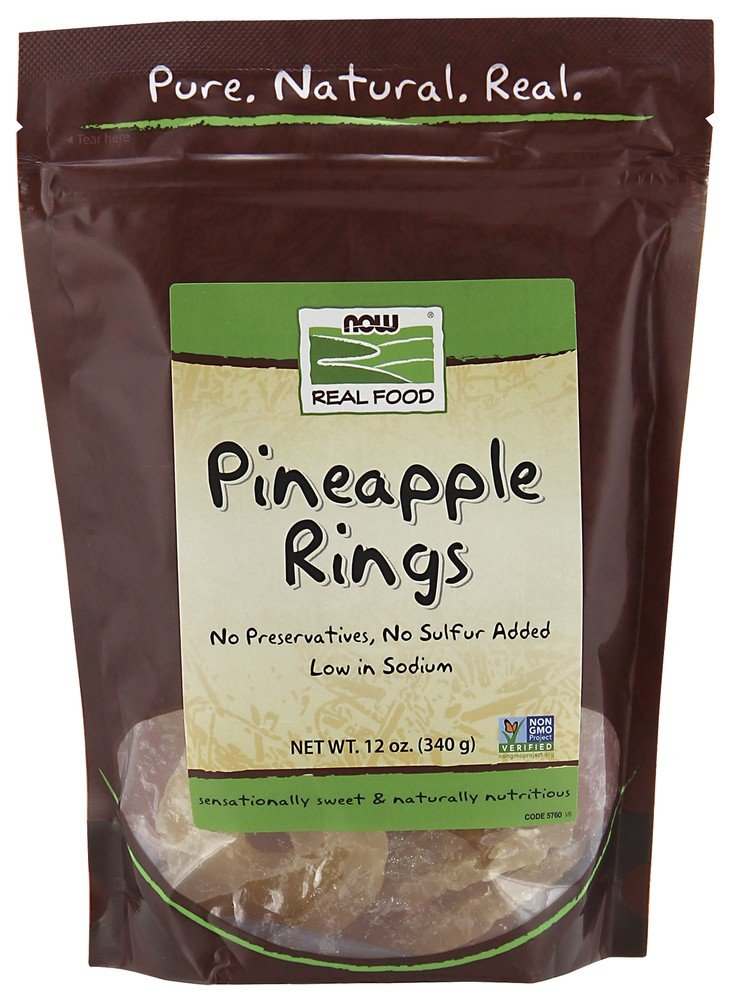 Now Foods Pineapple Rings 12 oz Bag