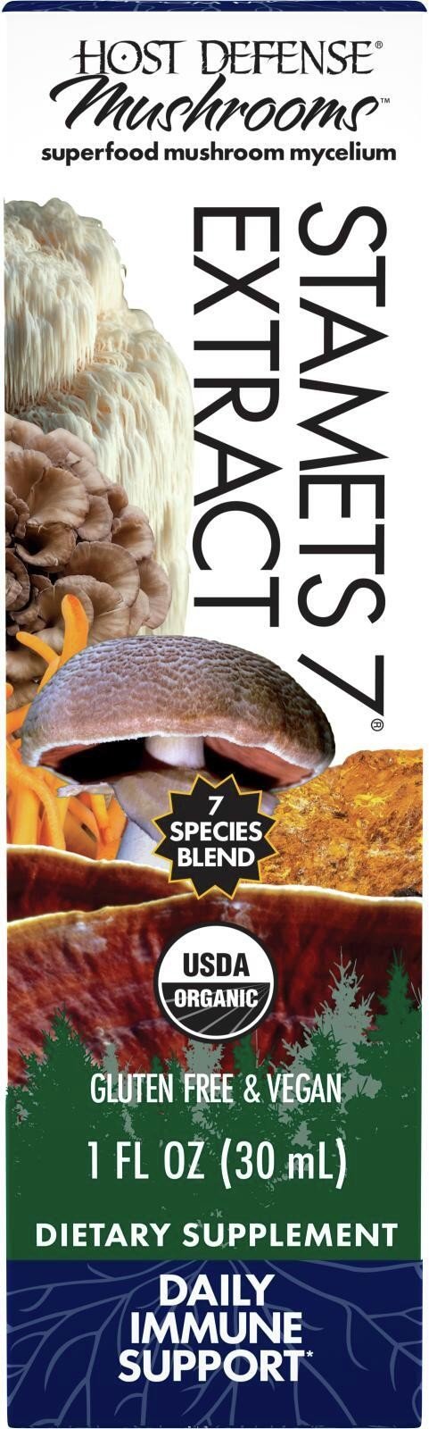 Stamets 7 Extract | Host Defense Mushrooms | Fungi Perfecti | Daily Immune Support | 7 Species Blend | USDA Organic | Gluten Free | Vegan | Dietary Supplement | 1 fluid ounce Liquid | 30 milliliters Liquid | VitaminLife
