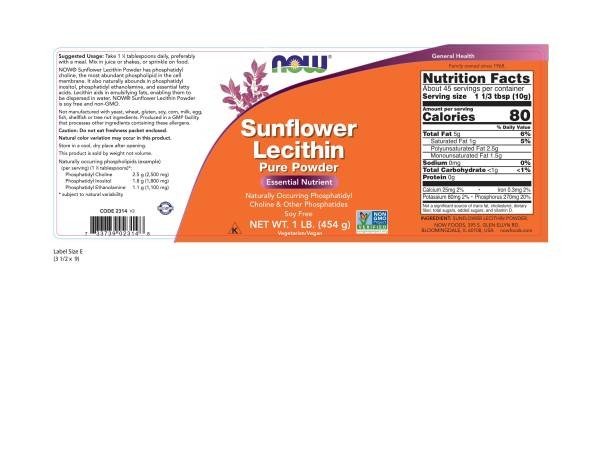 Now Foods Sunflower Lecithin 1 lb Powder