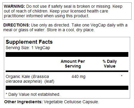 Solaray Kale Organically Grown 100 VegCap