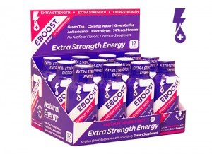 EBOOST Natural Energy Shot Fruit Punch Extra Strength 12 (2 oz ) fl oz Box