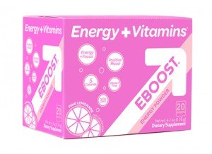 EBOOST Natural Energy Pink Lemonade Powder 20 Packets Box