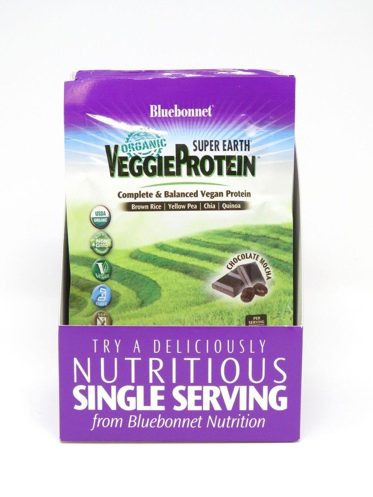 Bluebonnet Super Earth VeggieProtein Chocolate Mocha 8 Packs Box