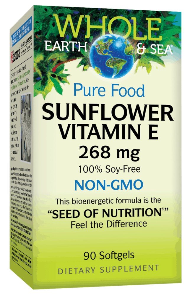 Natural Factors Whole Earth &amp; Sea Sunflower Vitamin E 400 I.U.. 90 Softgel