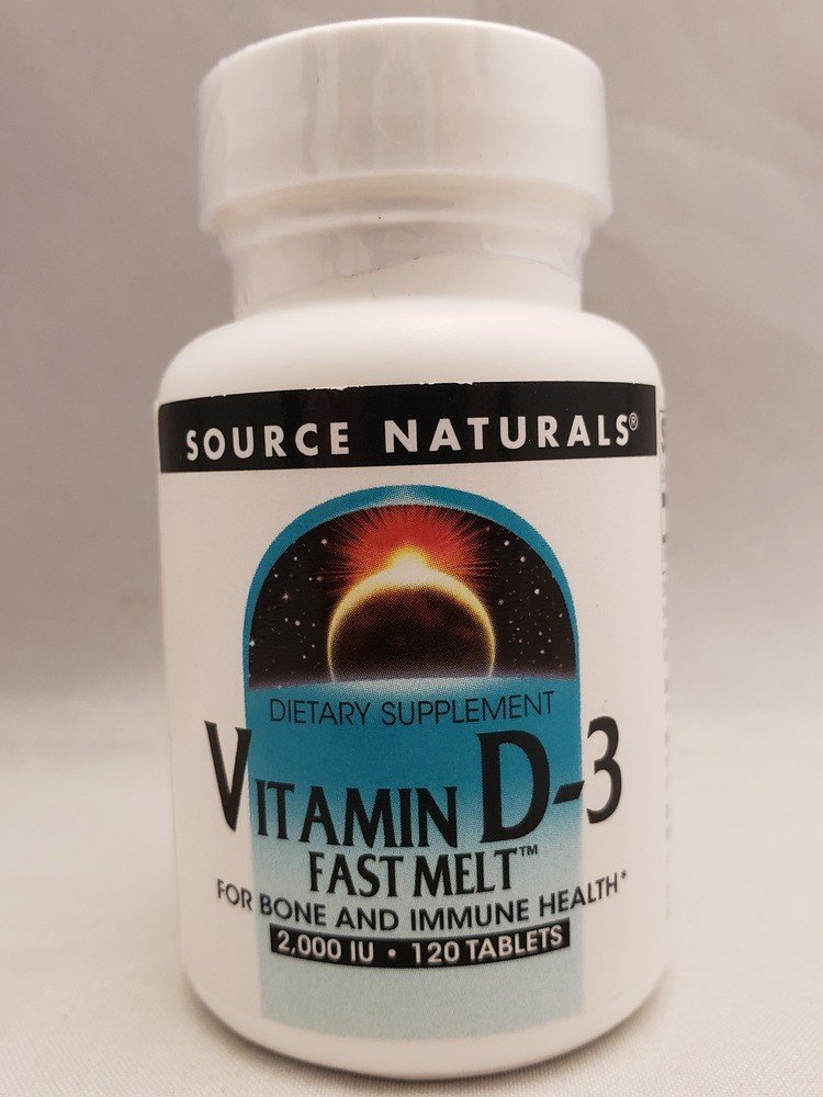 Source Naturals, Inc. Vitamin D-3 2000 IU Fast Melt 120 Sublingual Tablet