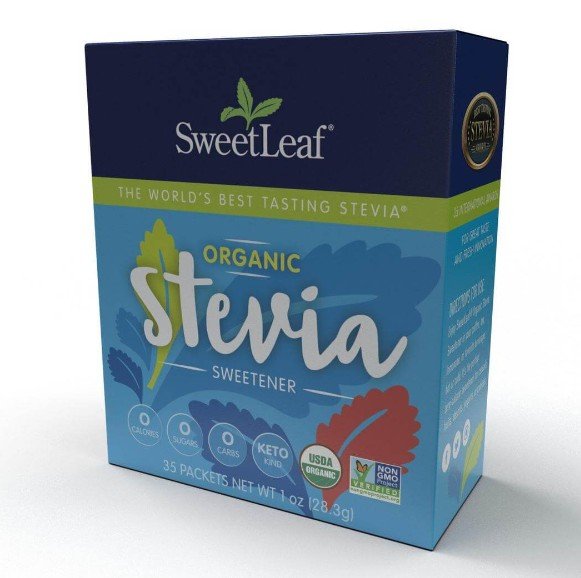 SweetLeaf Organic Stevia Sweetener Powder 35 Packets Box