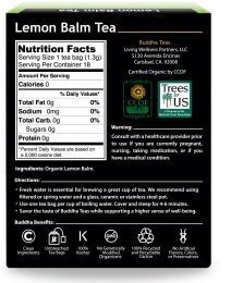 Buddha Teas Lemon Balm Tea 18 Bags Box