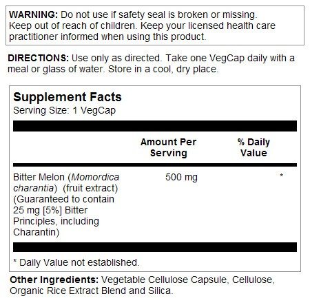 Solaray Bitter Melon 5% 60 VegCap