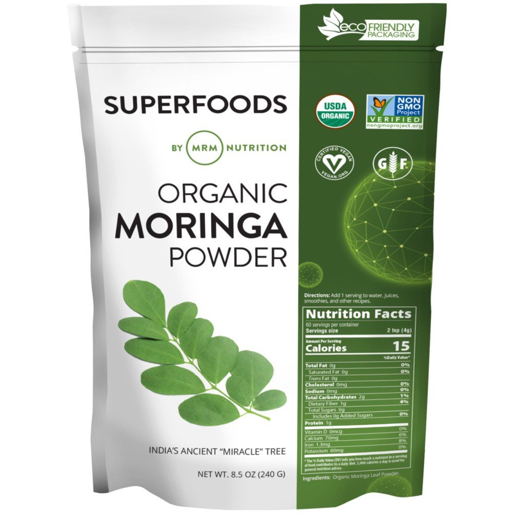 MRM (Metabolic Response Modifiers) Super Foods - Raw Organic Moringa Leaf Powder 8.5 oz Powder