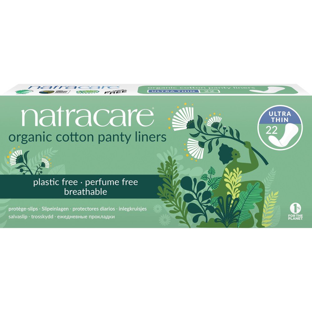 Natracare Cotton Panty Liners,Ultra Thin Organic Cotton 22 Liners Box