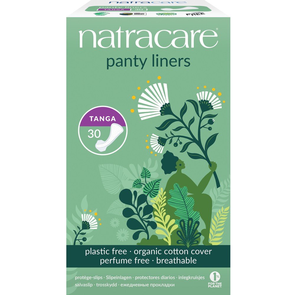 Natracare Panty Liners,Organic Cotton Cover,Tanga 30 Liners Box