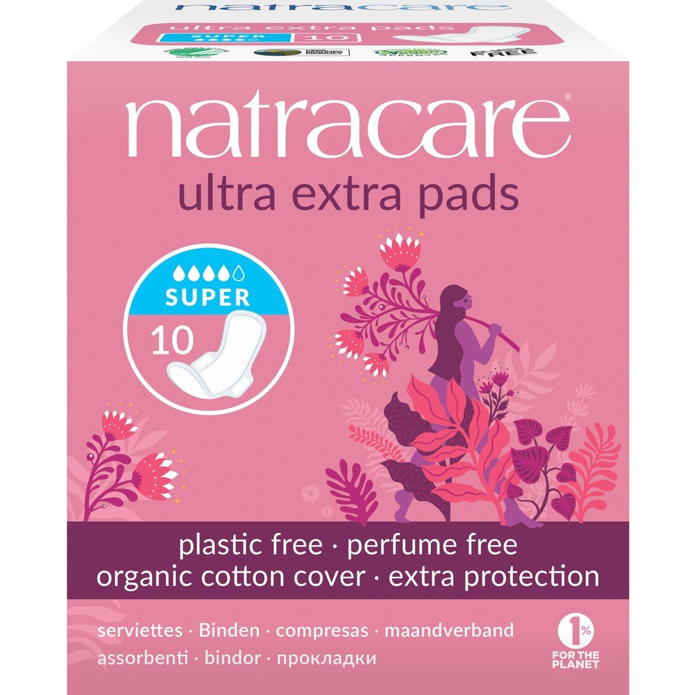 Natracare Organic Pads-Ultra Extra/Super 10 Pads Box