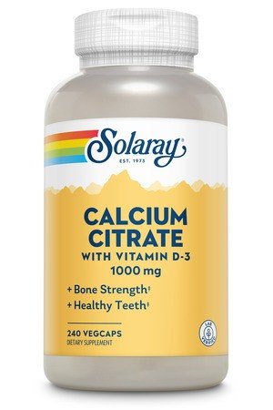 Calcium Citrate with Vitamin D-3 | Solaray | Bone Strength | Tooth Health | 1000 milligrams Calcium | 10 micrograms Vitamin D as Cholecalciferol |  Dietary Supplement | 240 Capsules | VitaminLife