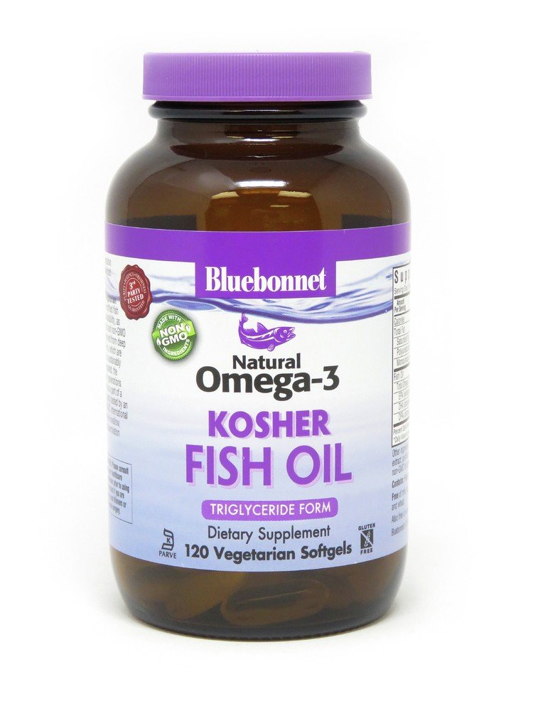 Bluebonnet Natural Omega-3 Kosher Fish Oil 120 VegCap