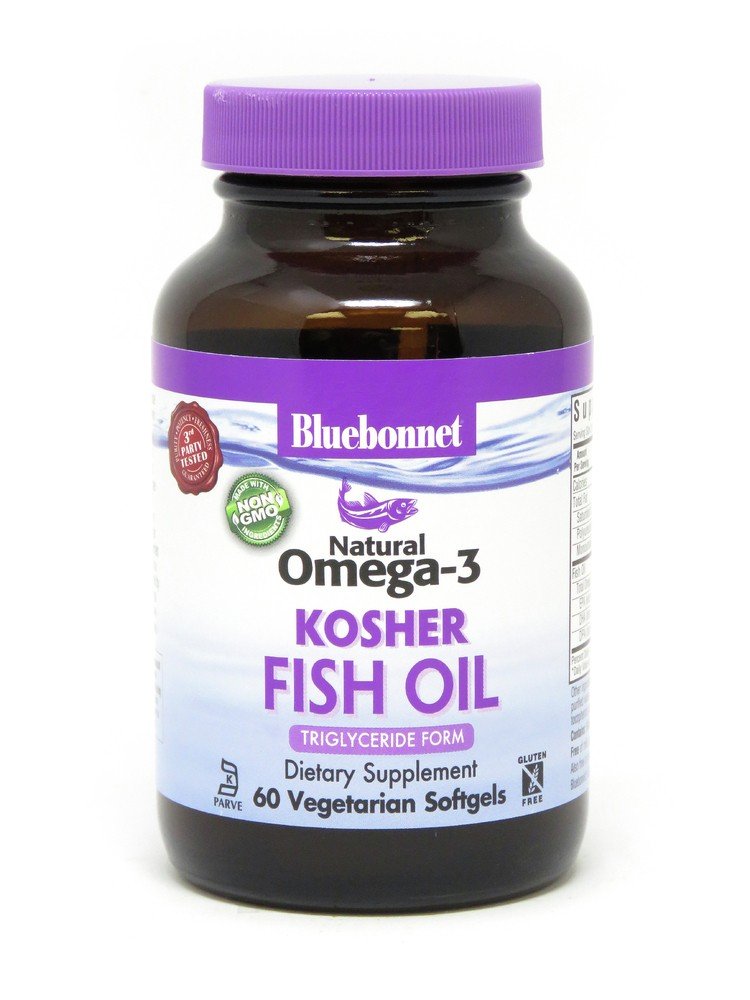 Bluebonnet Natural Omega-3 Kosher Fish Oil 60 VegCap