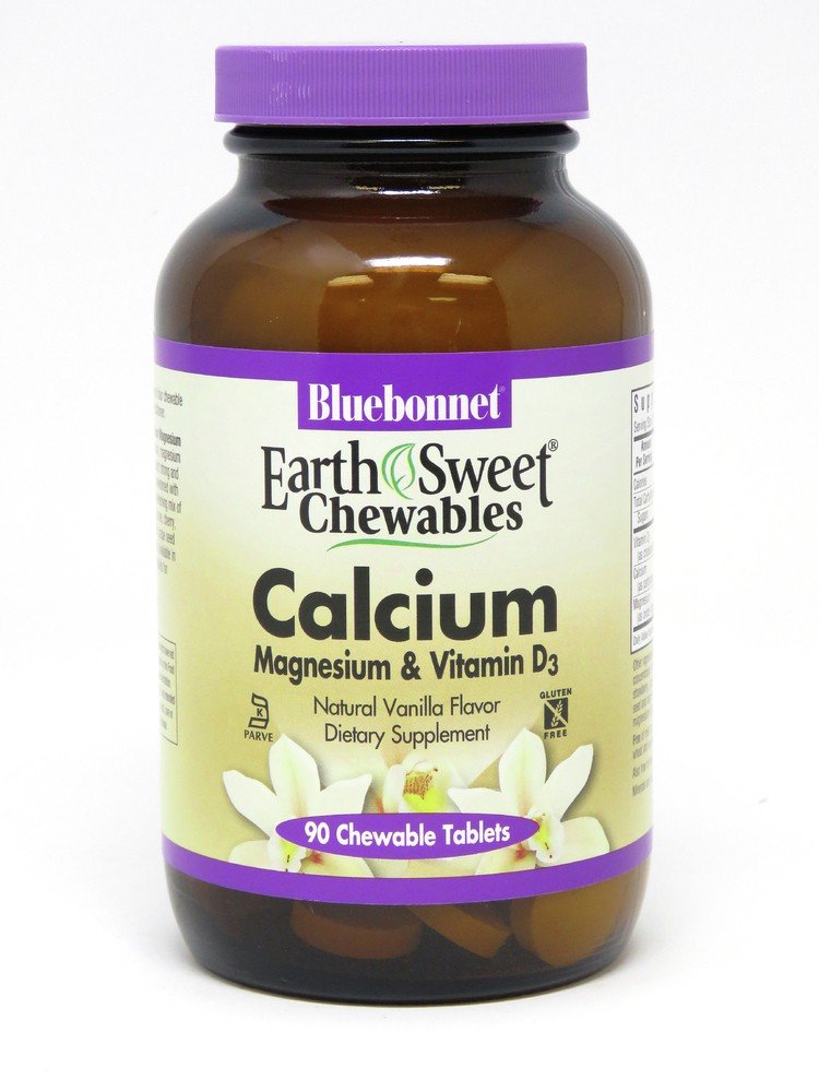 Bluebonnet Earth Sweet Chewables Calcium Magnesium & Vitamin D3 Vanilla Flavor 90 Tablet