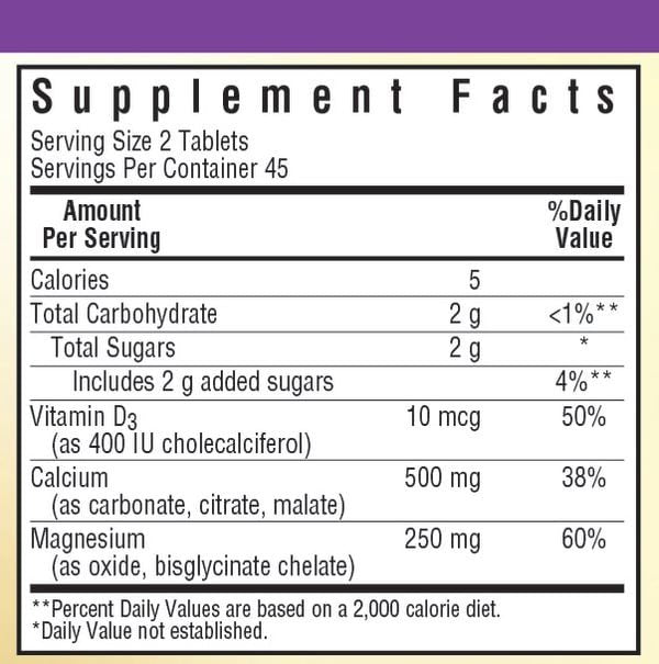 Bluebonnet Earth Sweet Chewables Calcium Magnesium &amp; Vitamin D3 Vanilla Flavor 90 Tablet