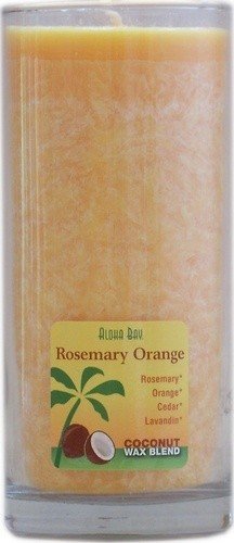 Aloha Bay Coconut Wax Essential Oil Candle Rosemary Orange 11 oz Glass Jar