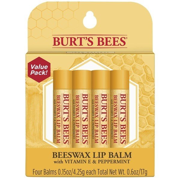 Burt's Bees Beeswax Lip Balm 4  Pieces Pack