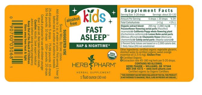 Herb Pharm Kids Fast Asleep 1 oz Liquid