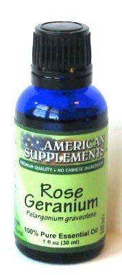 American Supplements Rose Geranium Essential Oil 1 oz Oil