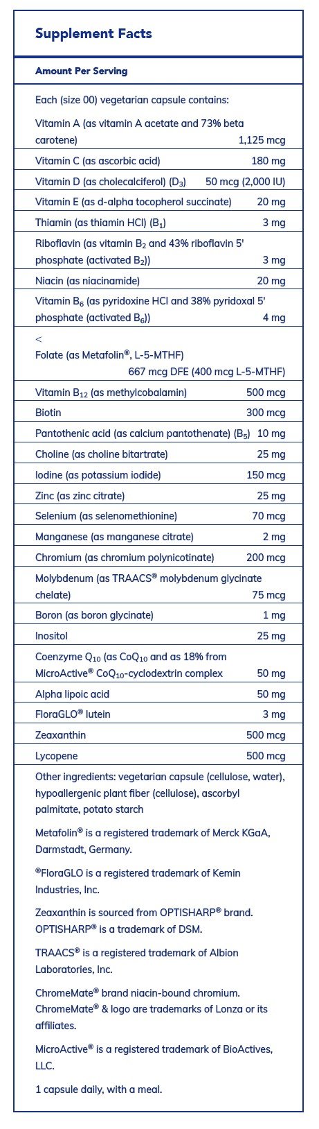 Pure Encapsulations O.N.E. Multivitamin 60 Capsule