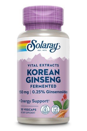 Fermented Korean Ginseng | Solaray Vital Extracts | Energy Support | Vegan | Dietary Supplement | 30 VegCaps | Capsules | VitaminLife