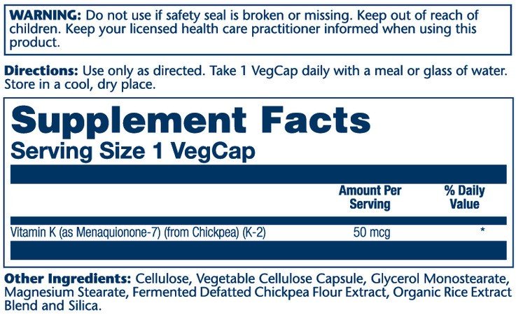 Solaray K-2,MK-7 50 mcg 60 VegCap