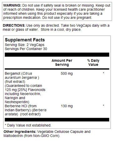 Solaray Bergamot Special Formula 500 mg 60 VegCap