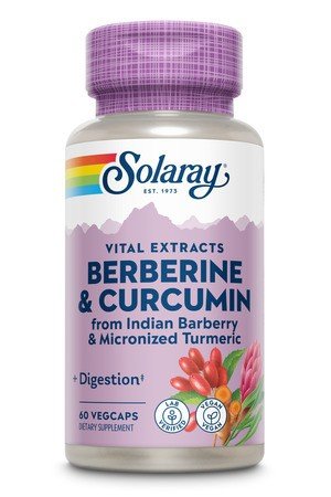 Berberine & Curcumin | Solaray Vital Extracts | Digestion | Indian Barberry | Micronized Turmeric | Vegan | Dietary Supplement | 60 VegCaps | Capsules | VitaminLife