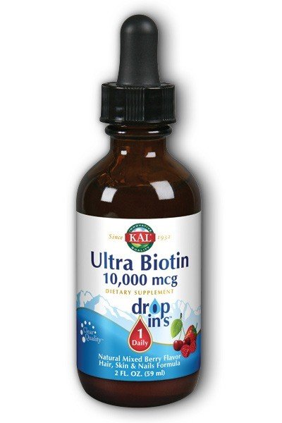Ultra Biotin | 10000 micrograms Biotin | 1 Daily | Mixed Berry Flavor | Hair Health | Skin Health | Nails Health | Mixed Berry Flavor | Dietary Supplement | 2 fluid ounces | Dropper | VitaminLife
