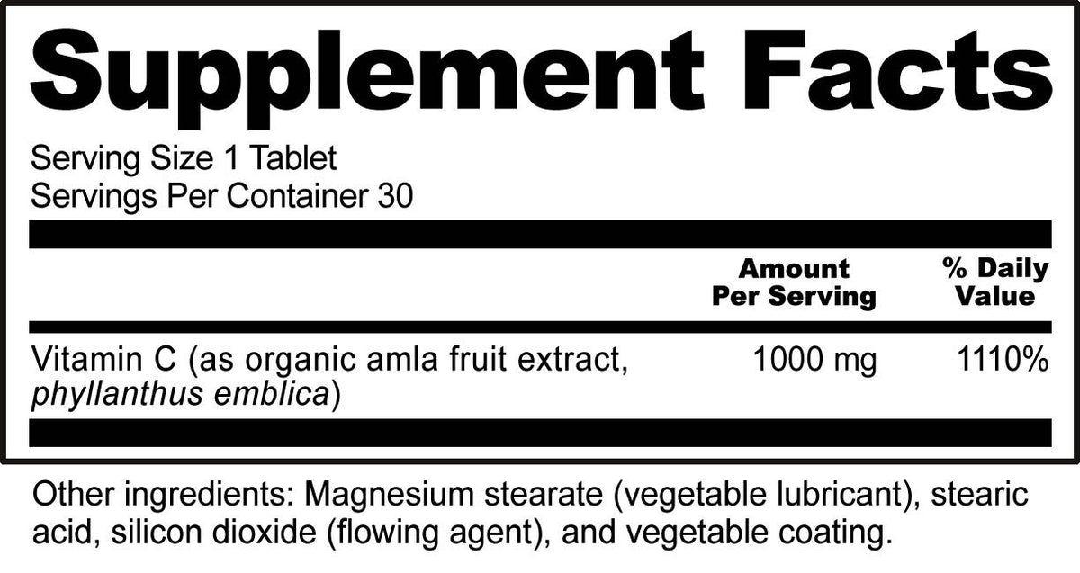 Nutribiotic Amla Vitamin C 1000 mg 30 Vegan Tablet