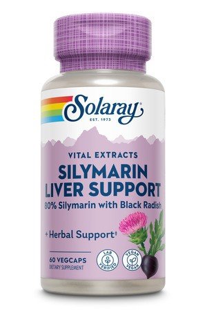 Silymarin | Solaray Vital Extracts | Silymarin with Black Radish | Liver Support | Vegan | Herbal | Dietary Supplement | 60 VegCaps | Capsules | VitaminLife