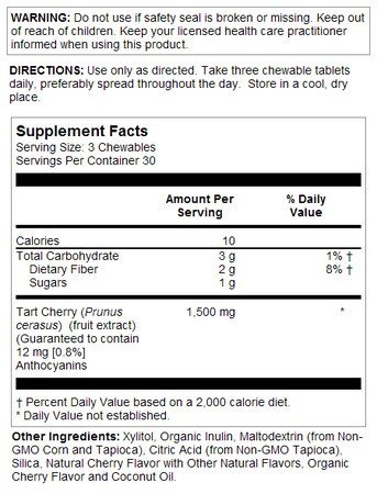 Solaray Tart Cherry 90 Chewable