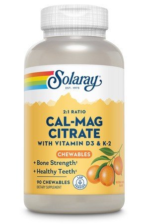 Solaray Cal-Mag Citrate Plus D-3 &amp; K-2 90 Chewable